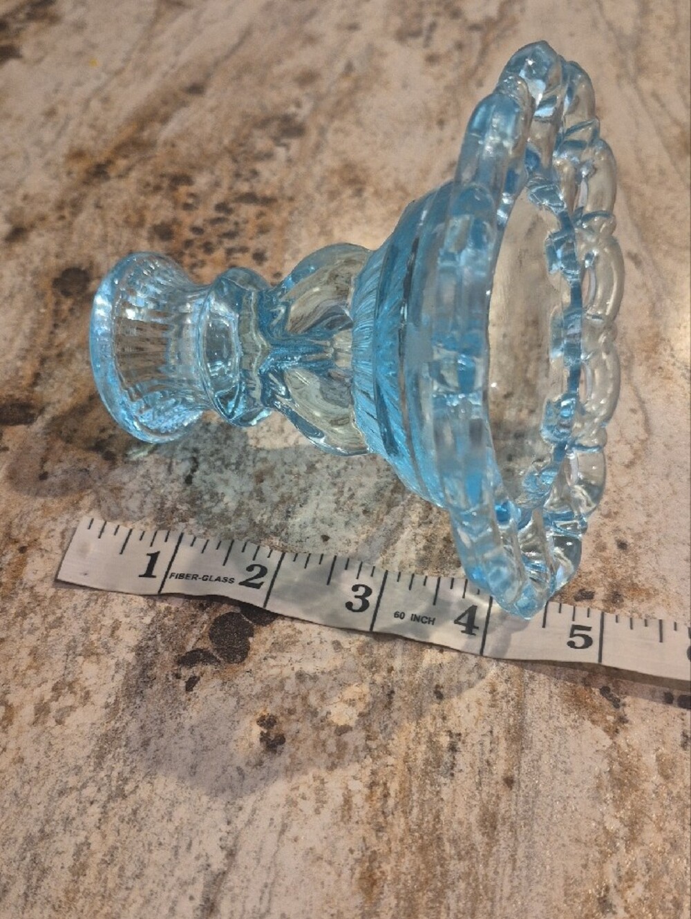Light Blue Glass Candle Holder - Picture 5 of 5